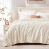 BEDELITE Fluffy Queen Comforter Set - Beige Fleece Soft Comforter for Queen Size Bed. Luxury Warm Bedding Set for Winter. Fuzzy Bed Set 3 Pieces (1 Comforter. 2 Pillowcases)