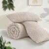 Andency Khaki Oversized King Comforter 120''x98''. 3 Pieces Khaki Soft Boho Bedding Set & Collections. Farmhouse Tufted Fluffy Shabby Chic Bed Set for All Seasons (1 Comforter. 2 Pillowcases)