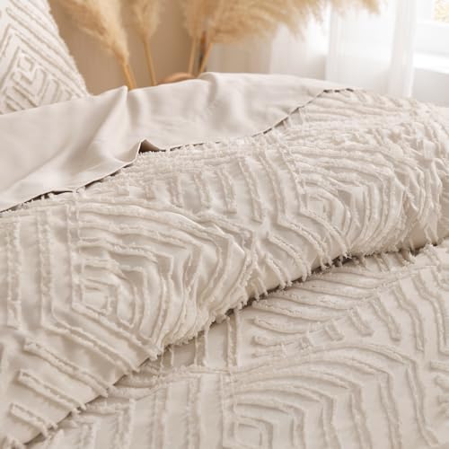Andency Khaki Oversized King Comforter 120''x98''. 3 Pieces Khaki Soft Boho Bedding Set & Collections. Farmhouse Tufted Fluffy Shabby Chic Bed Set for All Seasons (1 Comforter. 2 Pillowcases)