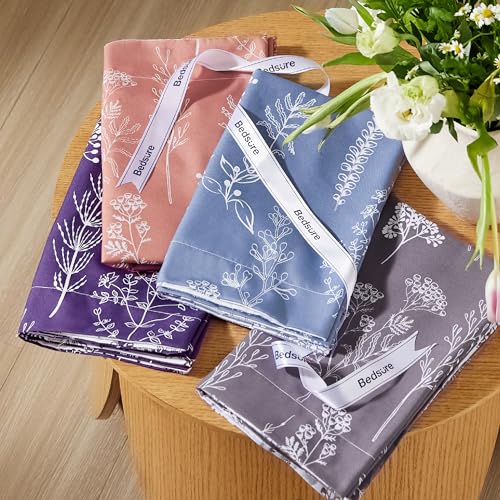 Bedsure Queen Comforter Set - Infinity Blue Bed Set. 3 Pieces Cute Floral Bedding. 1 Soft Reversible Botanical Flowers Comforter and 2 Pillow Shams