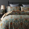 mixinni Farmhouse Boho Comforter Set Queen Size - 3 Piece Lightweight All Season Bedding Set with Fluffy Comforter & 2 Pillow Shams. Floral Botanical Design. Soft Breathable Microfiber