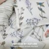 Bedsure Comforter Set Queen Size - Cute Floral Bedding Comforter Set. 3 Pieces. 1 Soft Reversible Coconut White Botanical Flowers Comforter and 2 Pillow Shams
