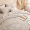 Andency Khaki Oversized King Comforter 120''x98''. 3 Pieces Khaki Soft Boho Bedding Set & Collections. Farmhouse Tufted Fluffy Shabby Chic Bed Set for All Seasons (1 Comforter. 2 Pillowcases)