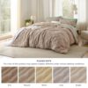 Bedsure Queen Size Comforter Set Khaki. Boho Tufted Bed Set. Checkered Farmhouse Shabby Chic Bedding. 3 Pieces. 1 Plaid Geometric Comforter and 2 Pillow Shams