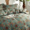 mixinni Farmhouse Boho Comforter Set Queen Size - 3 Piece Lightweight All Season Bedding Set with Fluffy Comforter & 2 Pillow Shams. Floral Botanical Design. Soft Breathable Microfiber