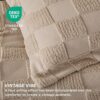 Bedsure Queen Size Comforter Set Khaki. Boho Tufted Bed Set. Checkered Farmhouse Shabby Chic Bedding. 3 Pieces. 1 Plaid Geometric Comforter and 2 Pillow Shams
