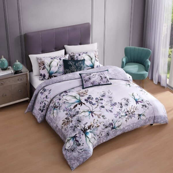 Bebejan Jewel Toned Florals 5 Piece Reversible Comforter Set