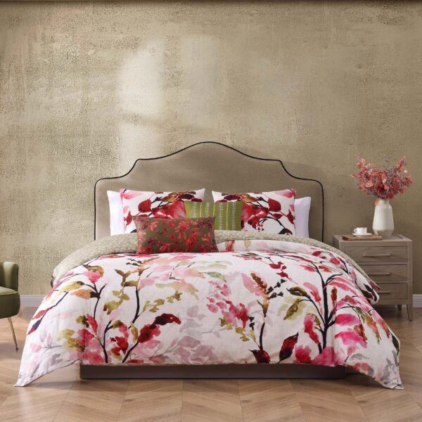 Bebejan Leaves on Linen 5 Piece Reversible Comforter Set