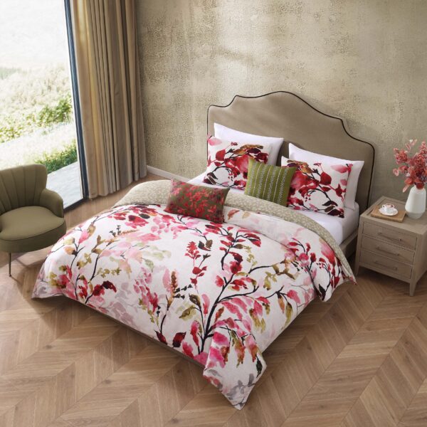 Bebejan Leaves on Linen 5 Piece Reversible Comforter Set