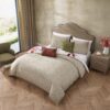 Bebejan Leaves on Linen 5 Piece Reversible Comforter Set