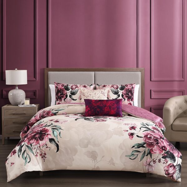 Bebejan Plum Haze 5 Piece Reversible Comforter Set