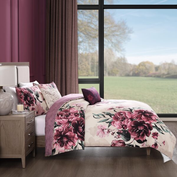 Bebejan Plum Haze 5 Piece Reversible Comforter Set