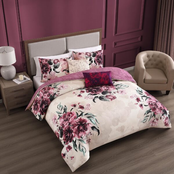 Bebejan Plum Haze 5 Piece Reversible Comforter Set