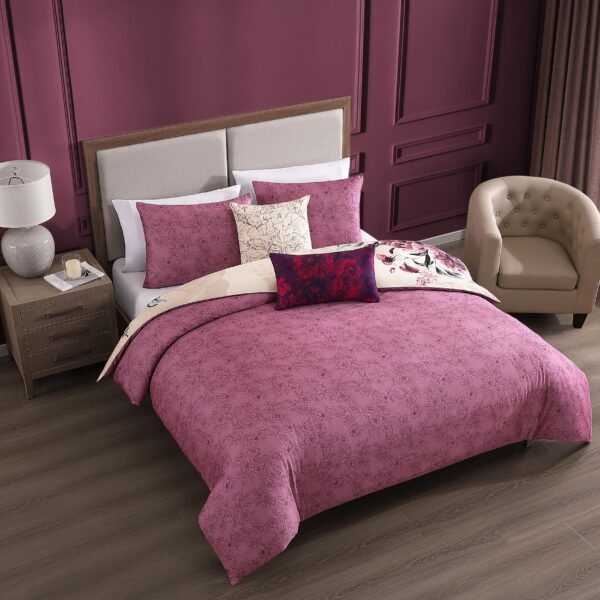 Bebejan Plum Haze 5 Piece Reversible Comforter Set