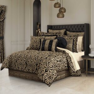 Bolero Black and Gold 4 Piece Comforter Set