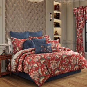 Enchanted Garden Red 4 Piece Comforter Set