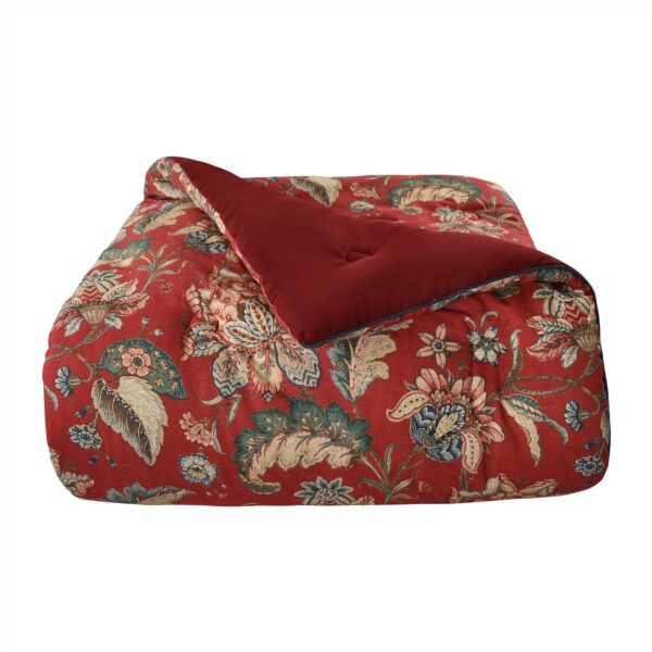 Enchanted Garden Red 4 Piece Comforter Set