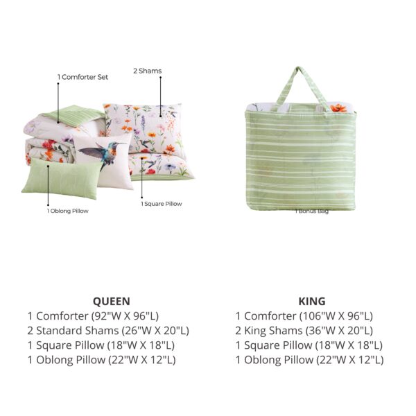 Bebejan Fresh Cut Flowers 5 Piece Reversible Comforter Set