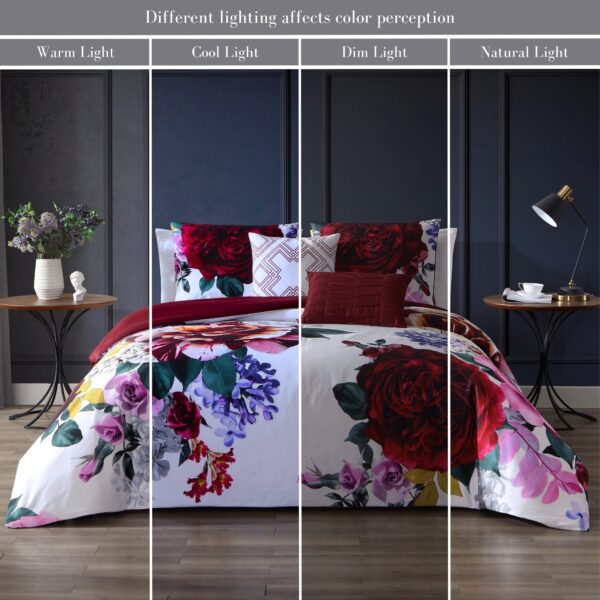 Bebejan Magenta Floral 5 Piece Reversible Comforter Set
