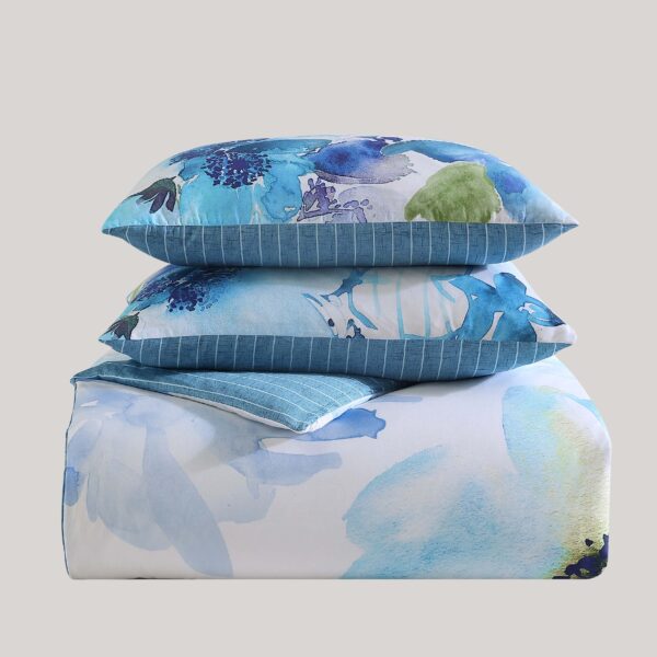 Bebejan Watercolor Blue 5 Piece Reversible Comforter Set