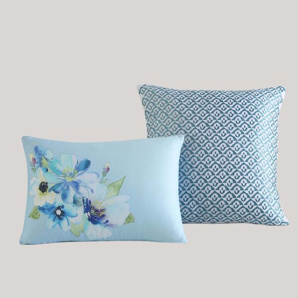 Bebejan Watercolor Blue 5 Piece Reversible Comforter Set