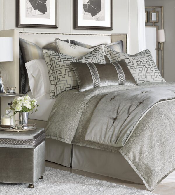 Eastern Accents Ezra Smoke Hand Tacked Comforter