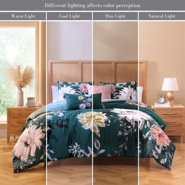 Bebejan Wild Flowers on Teal 5 Piece Reversible Comforter Set